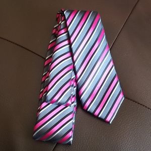 Pink and Grey Skinny Neck Tie